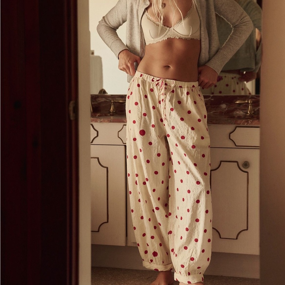 FREE PEOPLE ON REPEAT PJ PANTS in IVORY